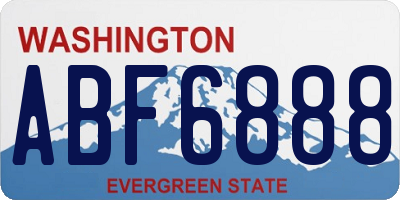 WA license plate ABF6888