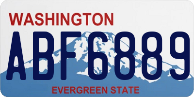 WA license plate ABF6889