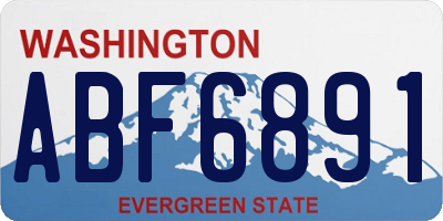 WA license plate ABF6891