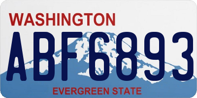 WA license plate ABF6893