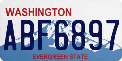 WA license plate ABF6897