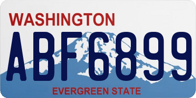WA license plate ABF6899