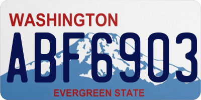 WA license plate ABF6903