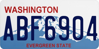 WA license plate ABF6904