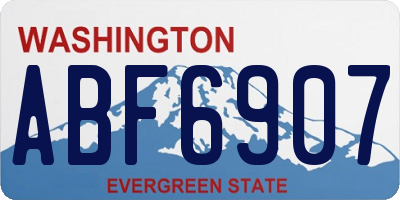WA license plate ABF6907