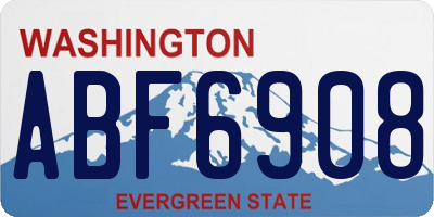 WA license plate ABF6908