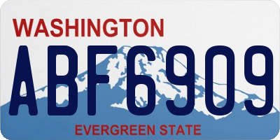 WA license plate ABF6909