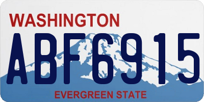 WA license plate ABF6915