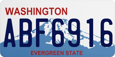 WA license plate ABF6916