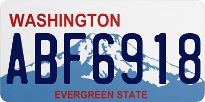 WA license plate ABF6918