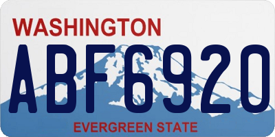 WA license plate ABF6920