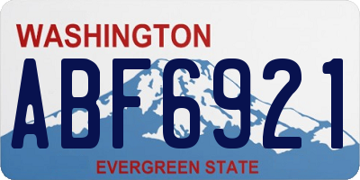 WA license plate ABF6921