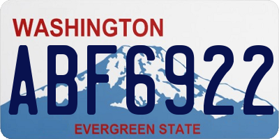 WA license plate ABF6922