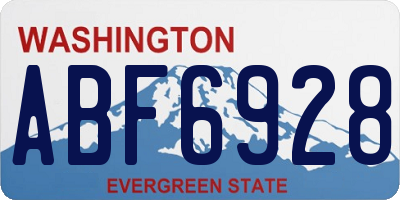WA license plate ABF6928