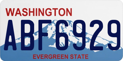 WA license plate ABF6929
