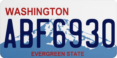 WA license plate ABF6930