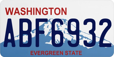 WA license plate ABF6932