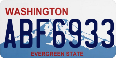 WA license plate ABF6933