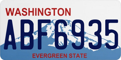 WA license plate ABF6935