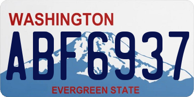 WA license plate ABF6937