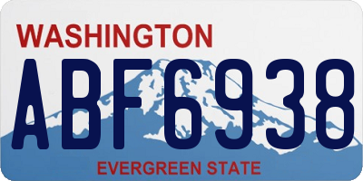 WA license plate ABF6938