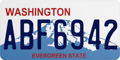 WA license plate ABF6942