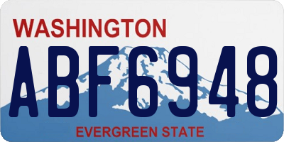 WA license plate ABF6948
