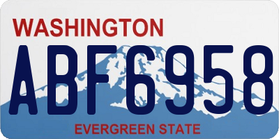 WA license plate ABF6958