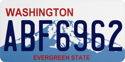 WA license plate ABF6962