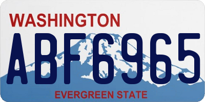 WA license plate ABF6965