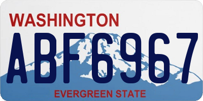 WA license plate ABF6967