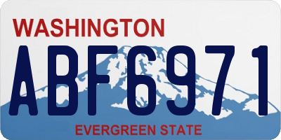 WA license plate ABF6971