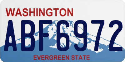 WA license plate ABF6972