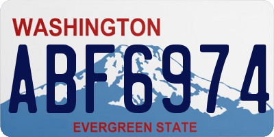 WA license plate ABF6974