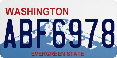 WA license plate ABF6978