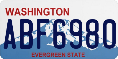 WA license plate ABF6980