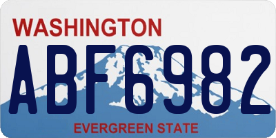 WA license plate ABF6982