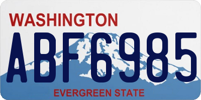 WA license plate ABF6985