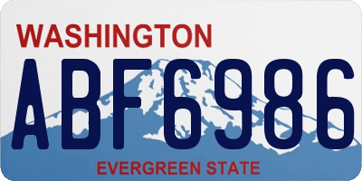 WA license plate ABF6986