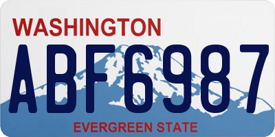 WA license plate ABF6987