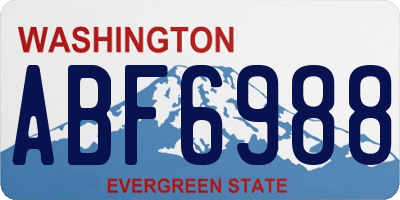 WA license plate ABF6988