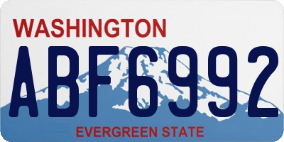 WA license plate ABF6992