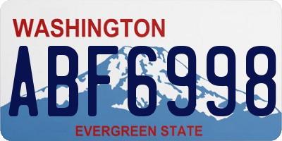 WA license plate ABF6998