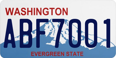 WA license plate ABF7001