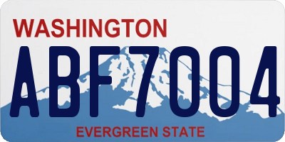 WA license plate ABF7004