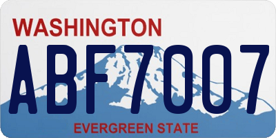 WA license plate ABF7007