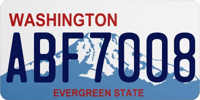 WA license plate ABF7008