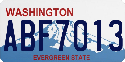 WA license plate ABF7013