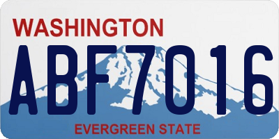 WA license plate ABF7016