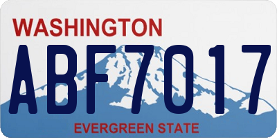 WA license plate ABF7017